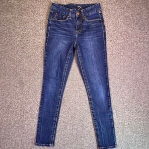 Seven7‎ Jeans Womens 4 Dark Wash Skinny Tummy High-Rise Stretch Denim Fits27x29